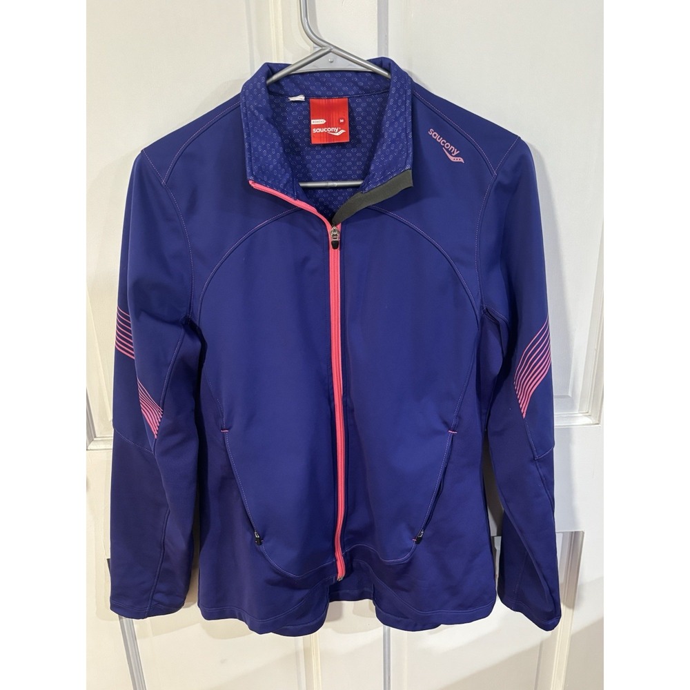 Saucony Full Zip Outdoor Running Track Jacket Zip Pockets Womens Size Medium